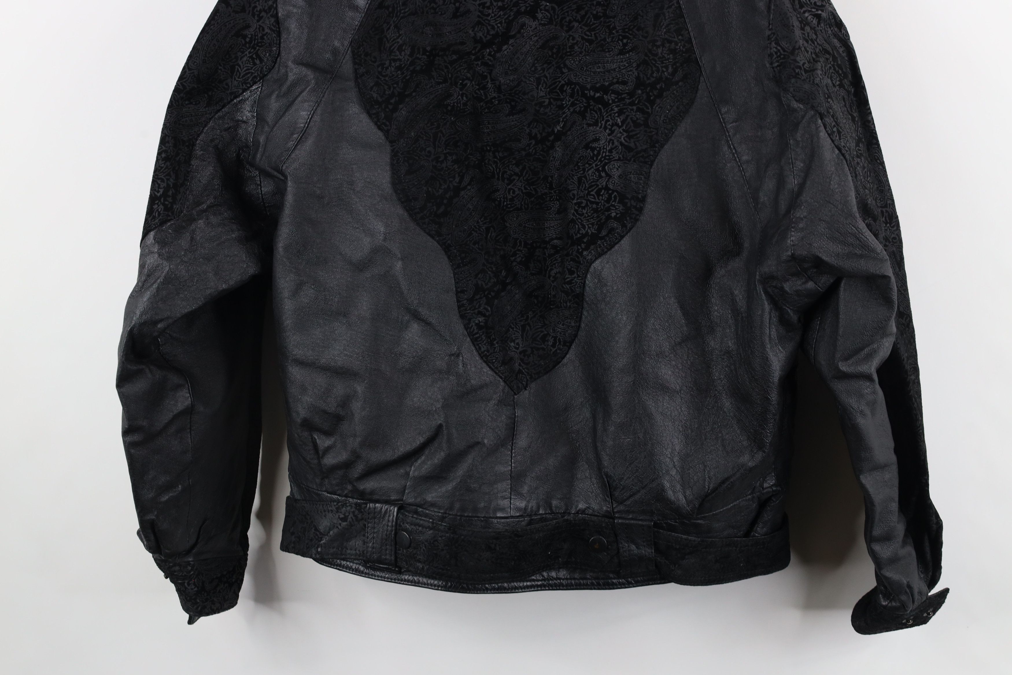 Vintage Vintage 90s Streetwear Goth Leather Bomber Jacket Black Size L / US 10 / IT 46 - 15 Thumbnail