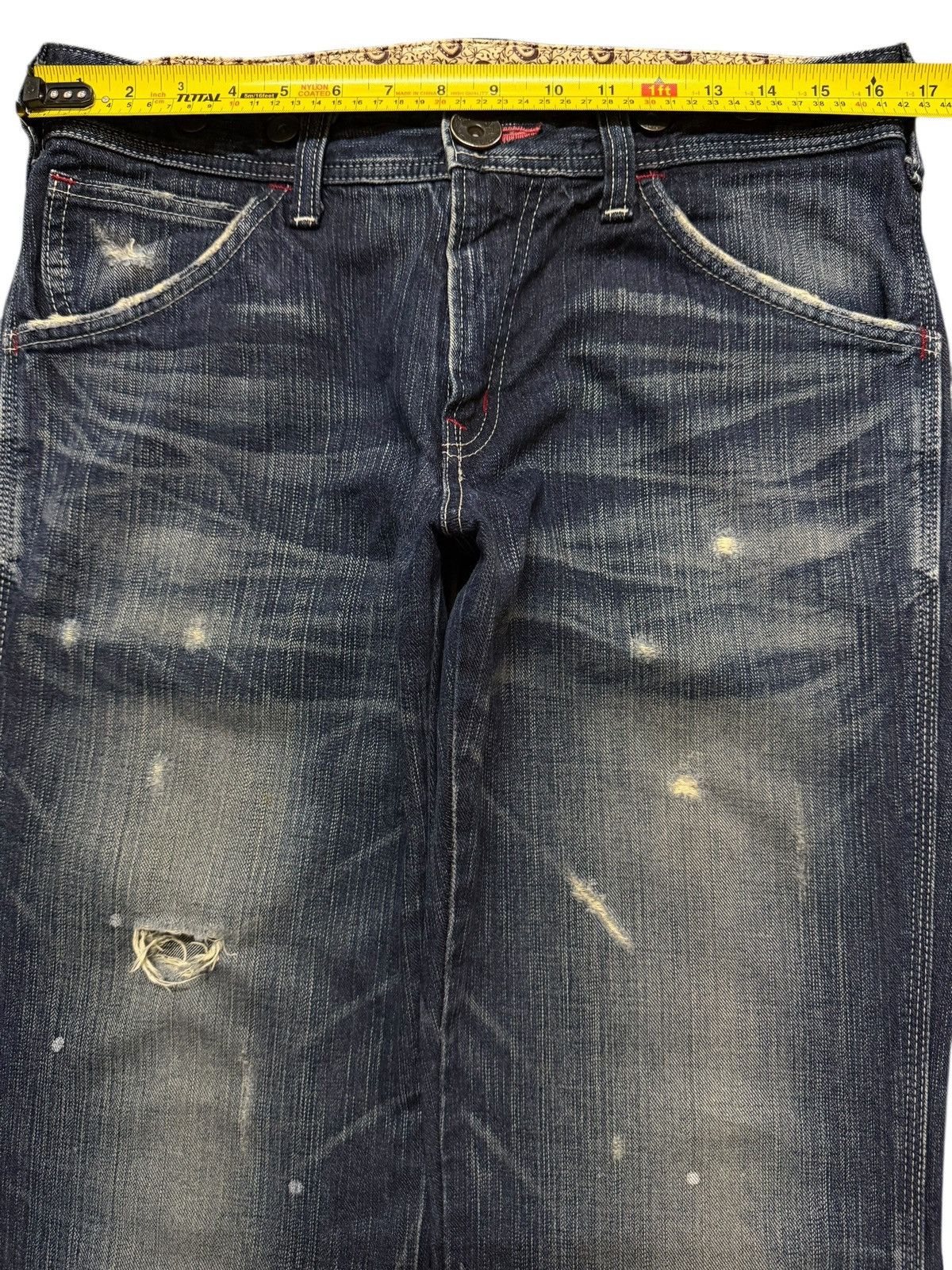 Edwin Edwin 503 Blue Trip Faded Wash Carpenter Paint Splatter Size US 33 - 9 Thumbnail
