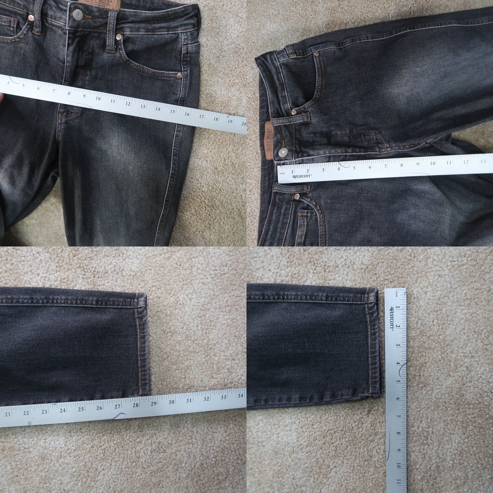 Vintage Judy Blue Slim Jeans Women's 5/27 Black Stretch Denim High Rise Skinny 5-Pocket Gold Button Zip Denim 28x28 Jeans Mens? Size 27" / US 4 / IT 40 - 8 Thumbnail