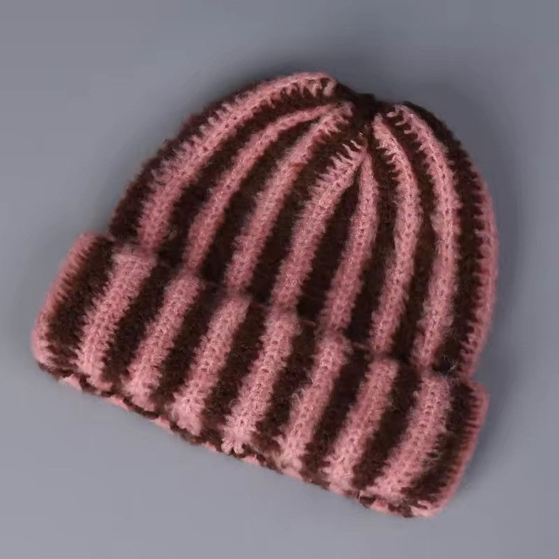Other Feather Yarn Striped Wool Beanie Hat Size ONE SIZE - 2 Thumbnail
