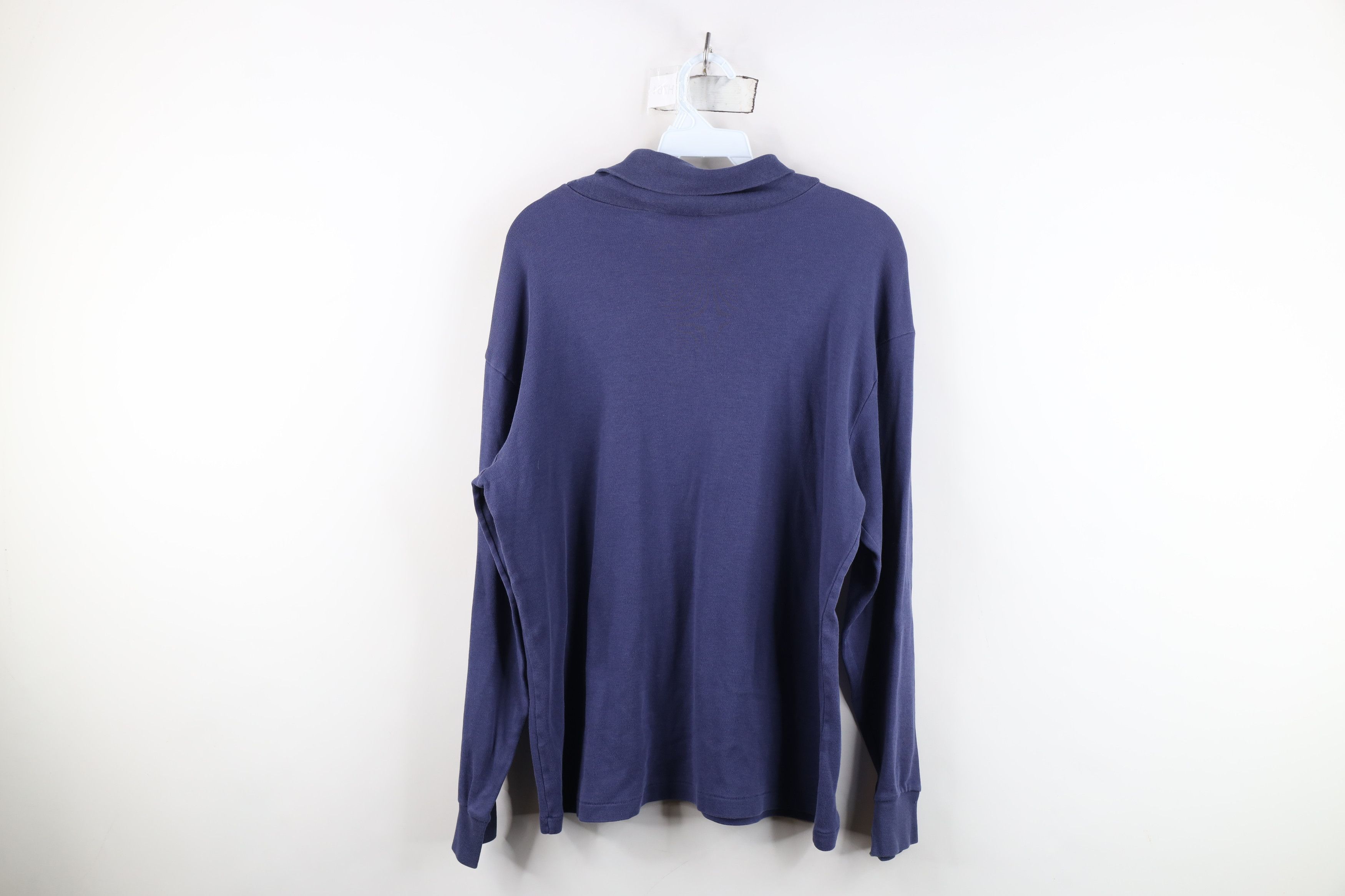 Vintage Vintage 90s Streetwear Turtleneck T-Shirt Blue Cotton USA Size US L / EU 52-54 / 3 - 11 Thumbnail