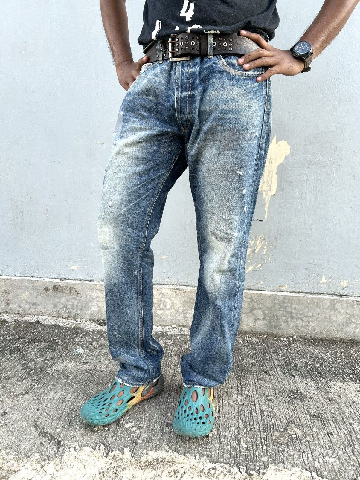 Madness MADNESS 24AW JAPAN Washed Distressed Denim Pants Size US 38 / EU 54 - 25 Thumbnail