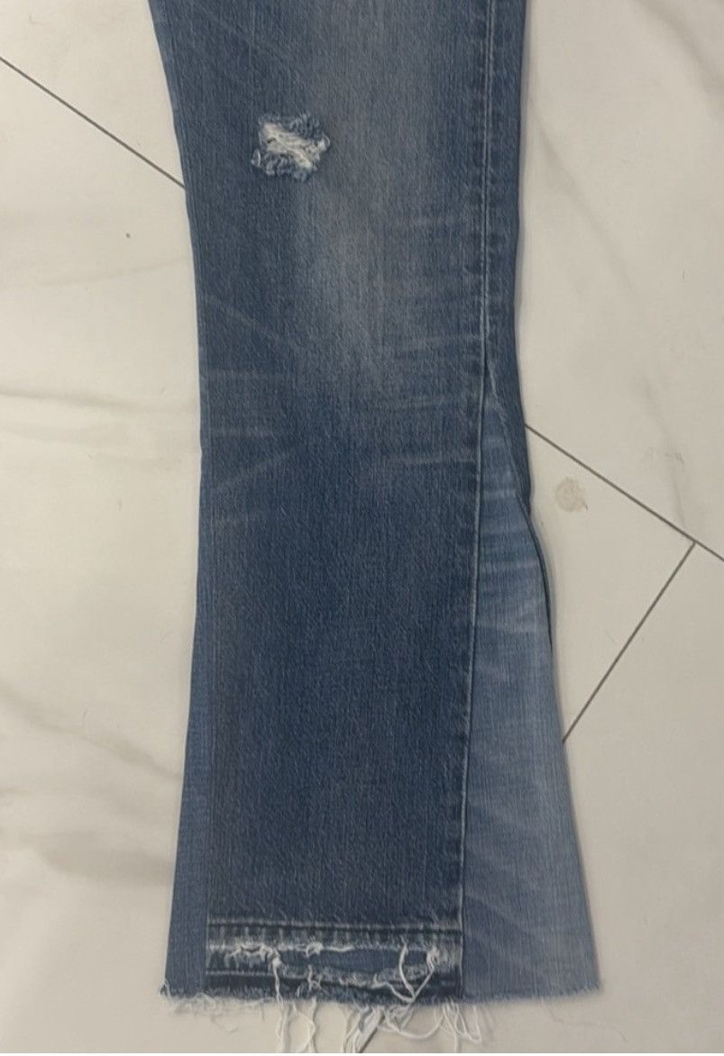 Levi's Levis 501 x Custom Mdrn Art Collab Flare Leg Denim Jeans Size 33" - 5 Thumbnail