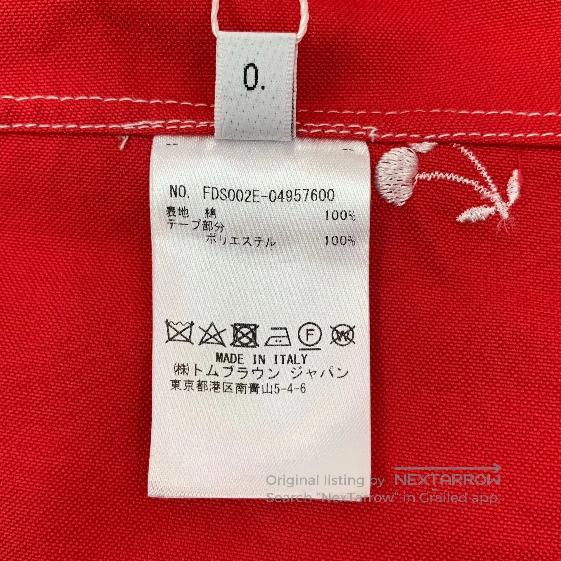 Thom Browne thom browne red cherry embroidered long sleeve shirt. Size US S / EU 44-46 / 1 - 9 Thumbnail