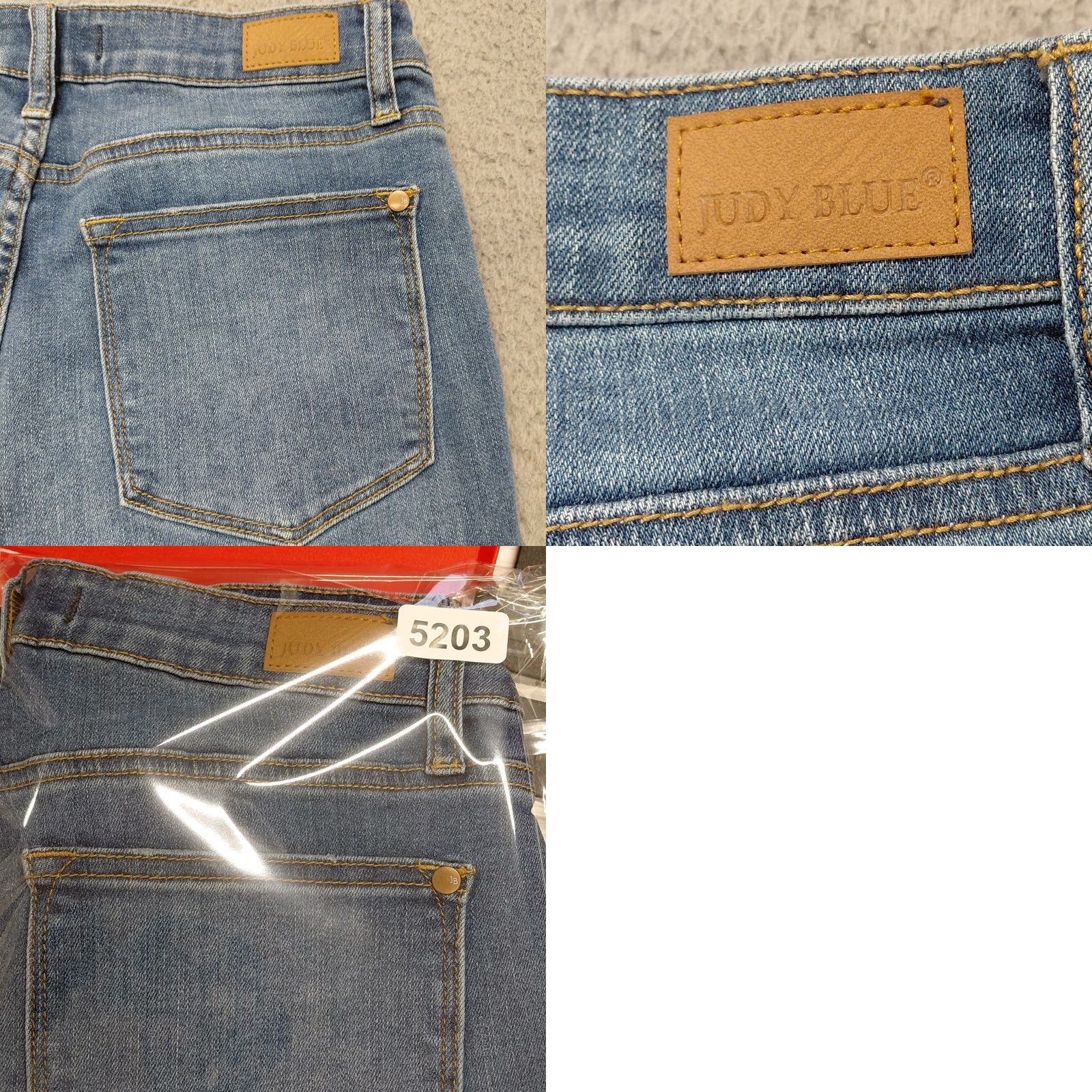 Vintage Judy Blue Jeans Women's 7/28 Blue Skinny Fit Distressed Buffalo Plaid Patch Jeans Shirt? Size 28" / US 6 / IT 42 - 10 Thumbnail