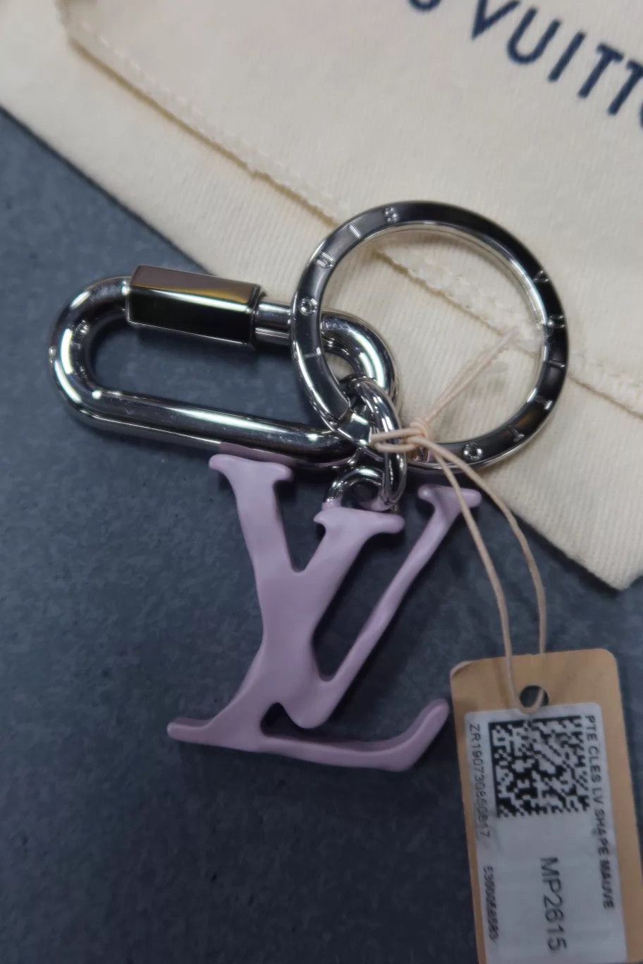 Louis Vuitton LV Shape Pink Big Logo Keychain NWT Size ONE SIZE - 3 Thumbnail