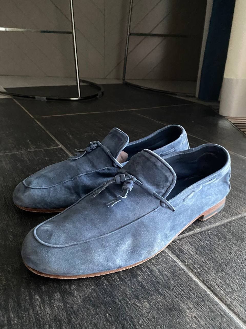 Isaia Napolii Loafers Blue Suede ISAIA NAPOLI Size US 8.5 / EU 41-42 - 1 Thumbnail