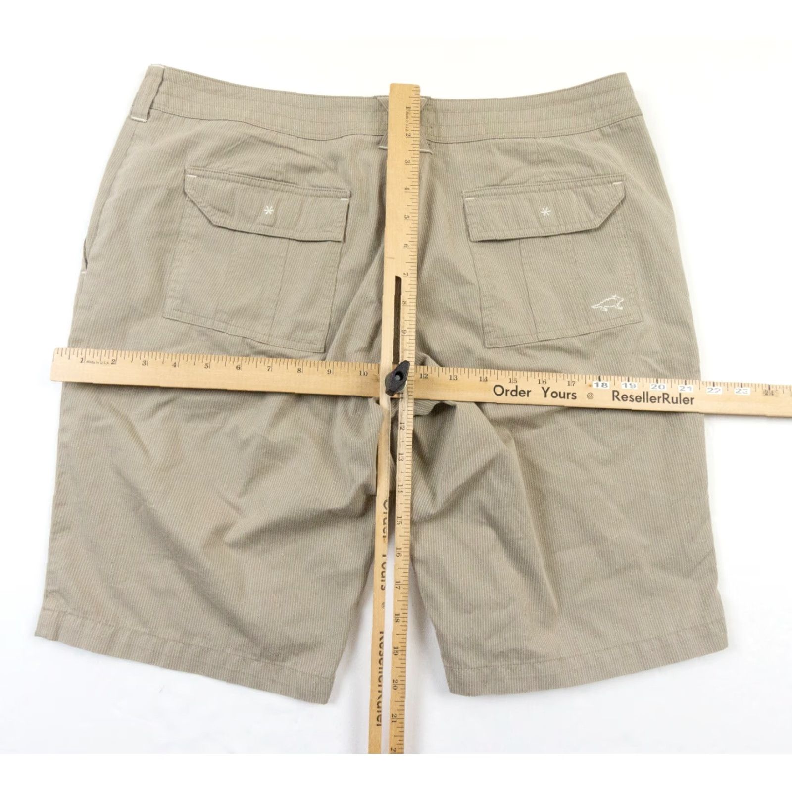 Vintage Horny Toad Womens Shorts 10 Beige Cotton Polyester Flat Front Bermuda Casual Outdoor 5-Pocket Logo Womens Size 32" / US 10 / IT 46 - 6 Thumbnail