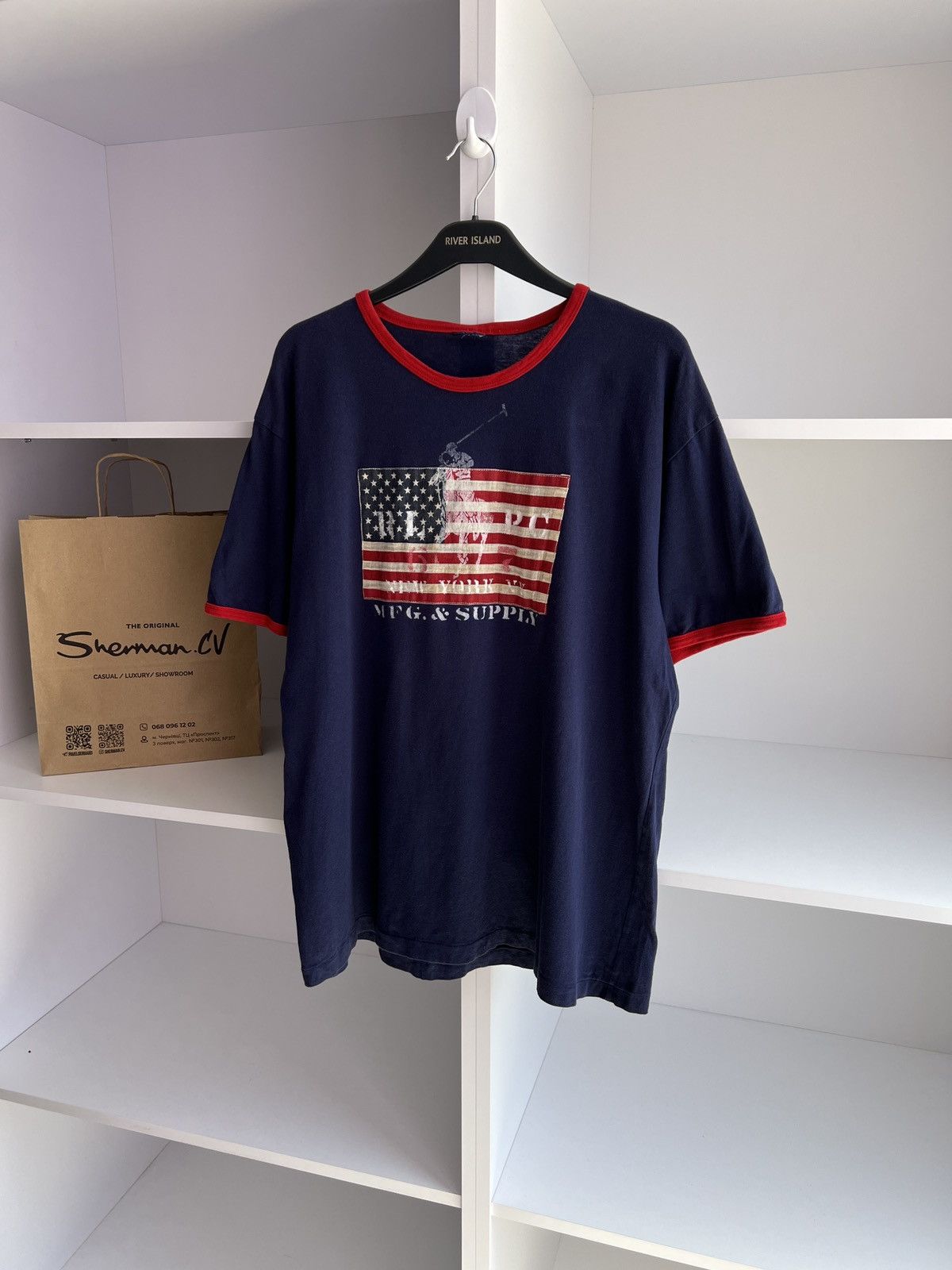 Polo Ralph Lauren × Vintage Vintage Polo Ralph Lauren USA Big Flag Logo Tee Size US L / EU 52-54 / 3 - 2 Thumbnail