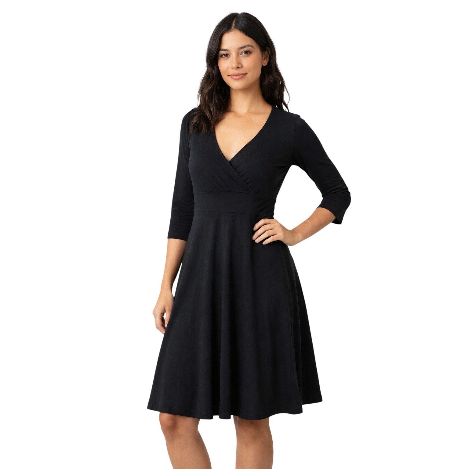 Patagonia Patagonia Women’s Black Wrap Midi Dress 3/4 Sleeve Flare XS Size XS / US 0-2 / IT 36-38 - 1 Thumbnail