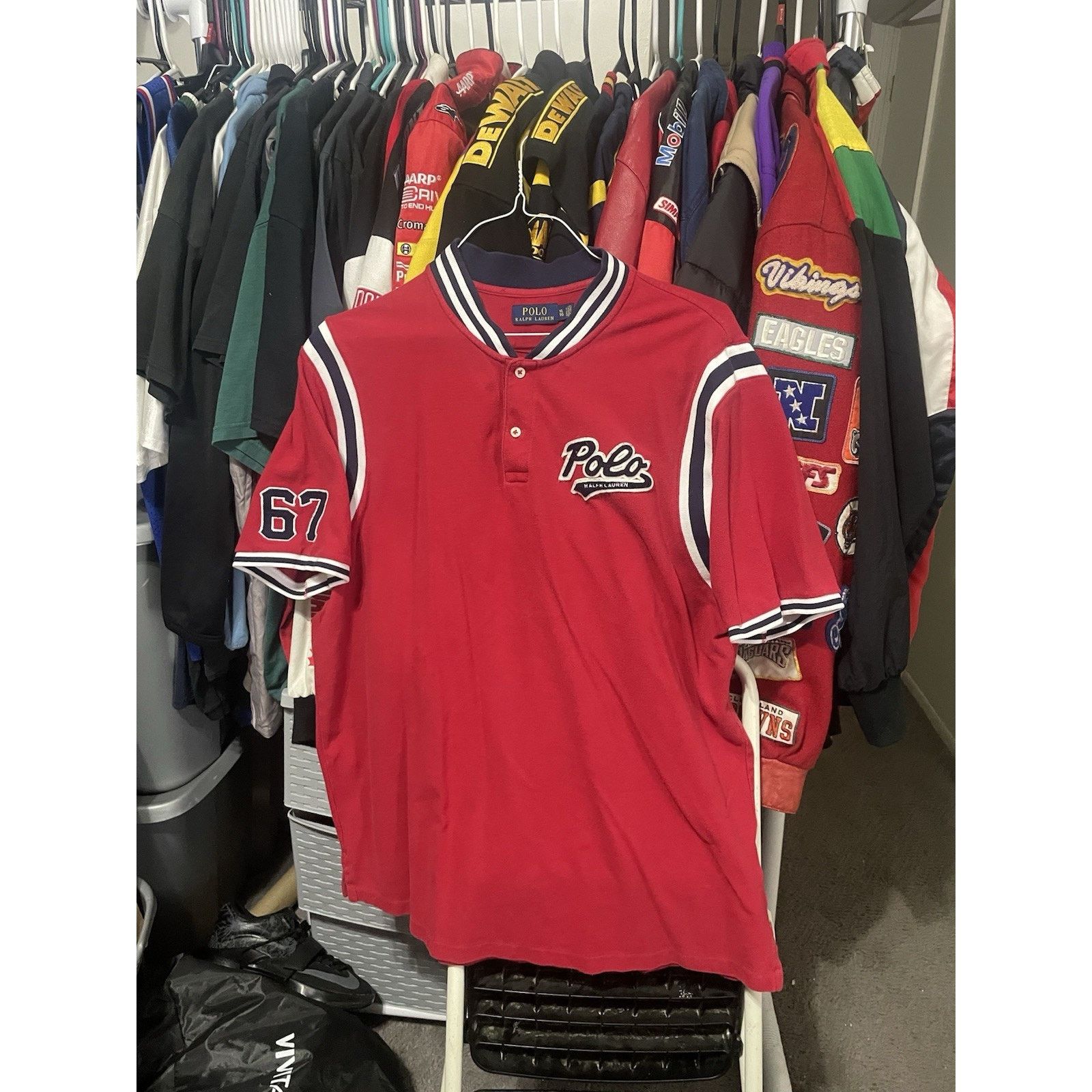 Ralph Lauren Size XL- VTG Polo by Ralph Lauren Spell Out Rugby Shirt Red Size US XL / EU 56 / 4 - 1 Thumbnail
