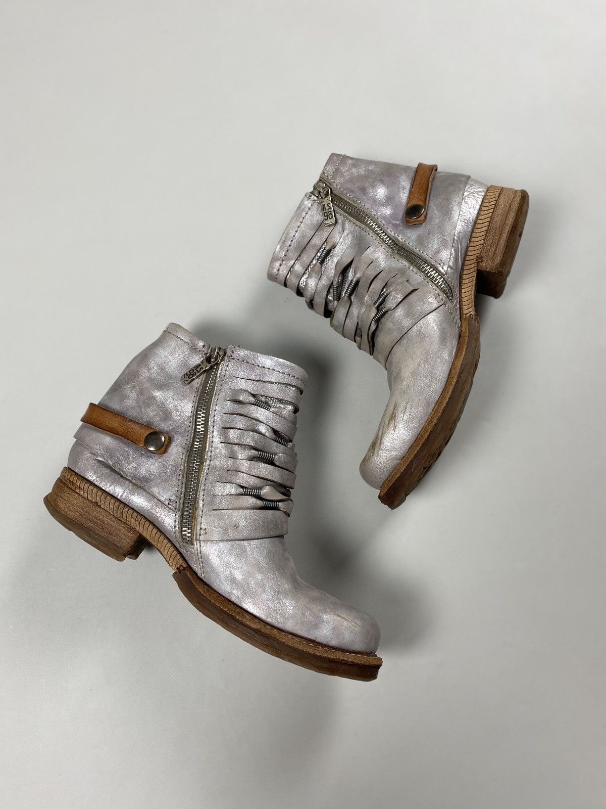A.S.98 A.S. 98 ladies avant-garde ankle combat boots shoes size 37 Size US 7 / IT 37 - 1 Thumbnail