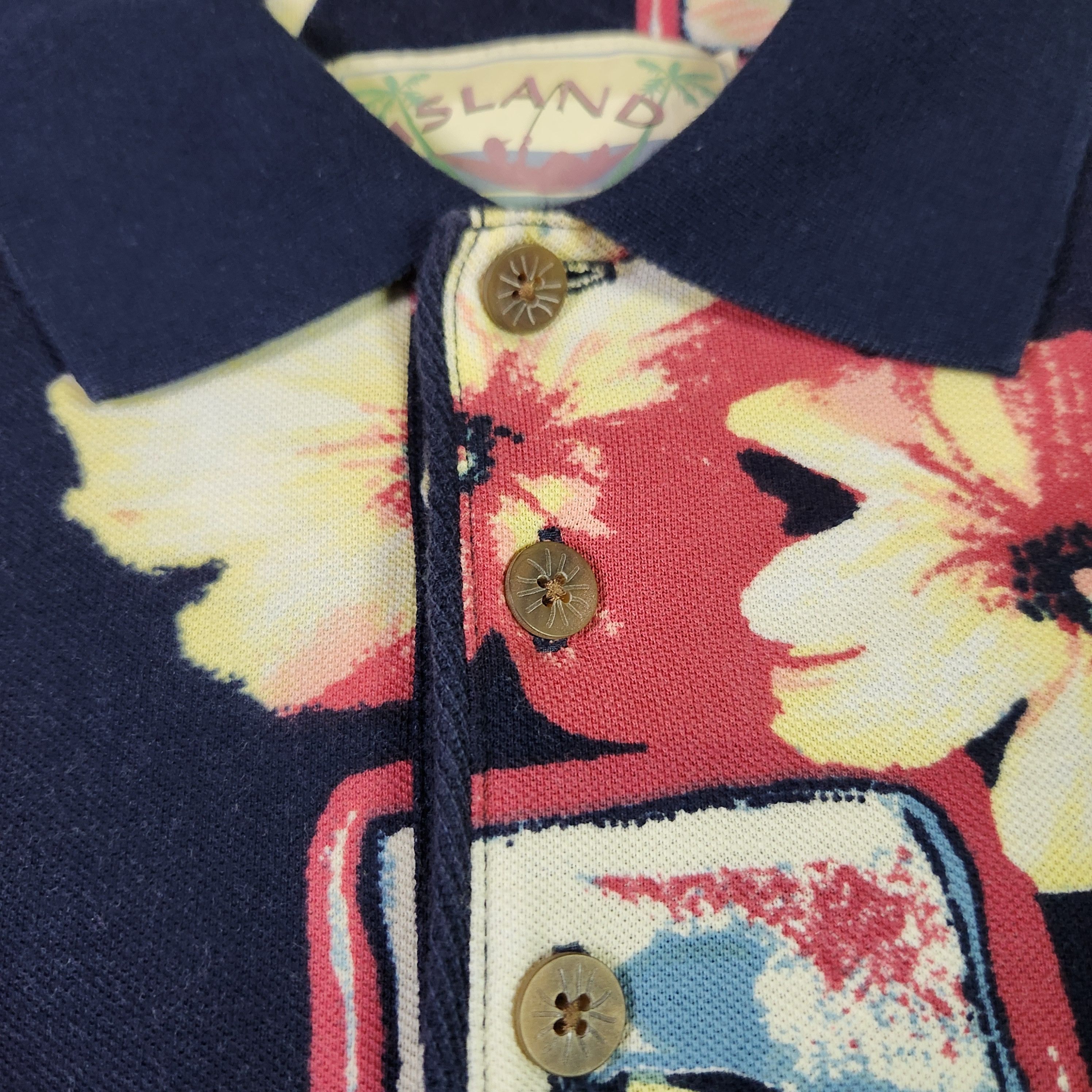 Vintage Island Fever VINTAGE Hawaiian Polo Shirt Small Blue Floral Size US S / EU 44-46 / 1 - 4 Thumbnail