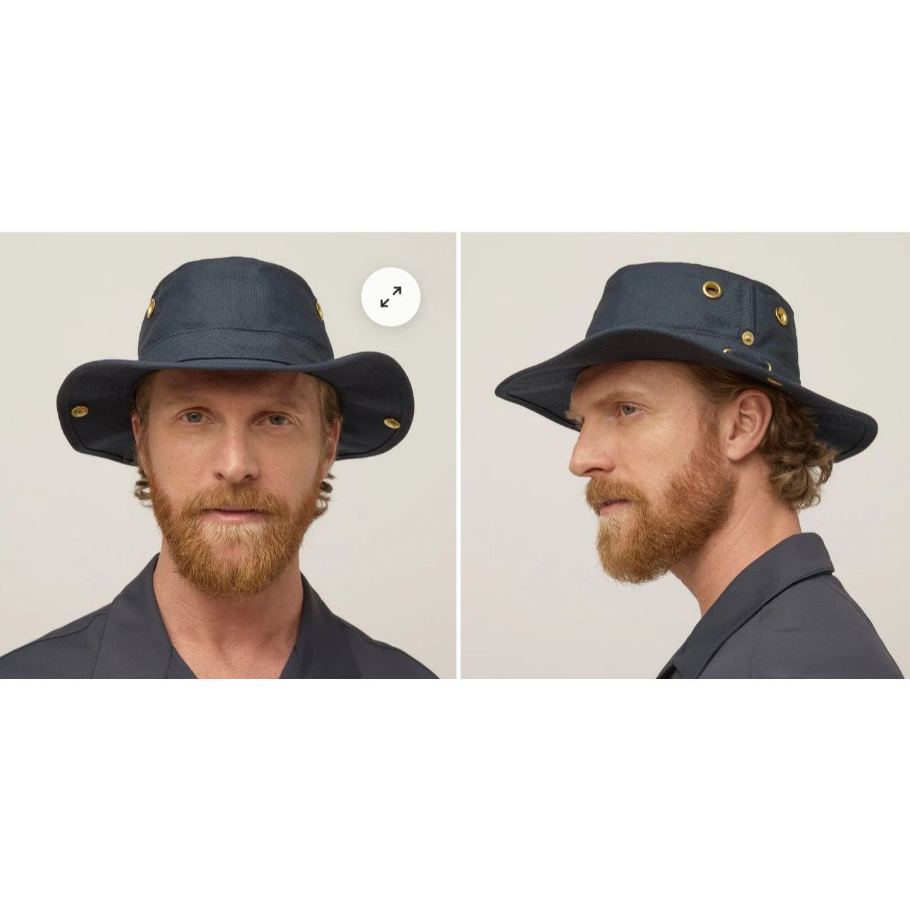 Tilley NWT Tilley T3 Cotton Duck Hat, Snap up Navy 71/2 60cm Large Size ONE SIZE - 2 Thumbnail