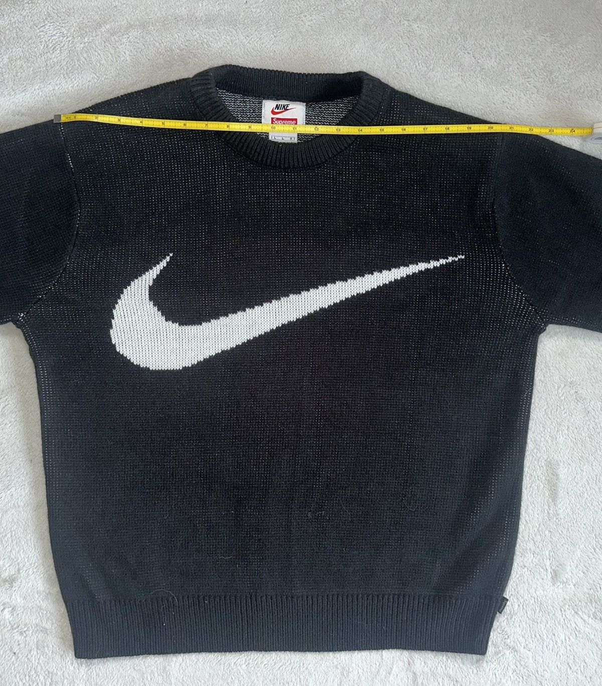 Nike × Supreme Nike x Supreme Swoosh Knit Sweater Size US L / EU 52-54 / 3 - 7 Thumbnail