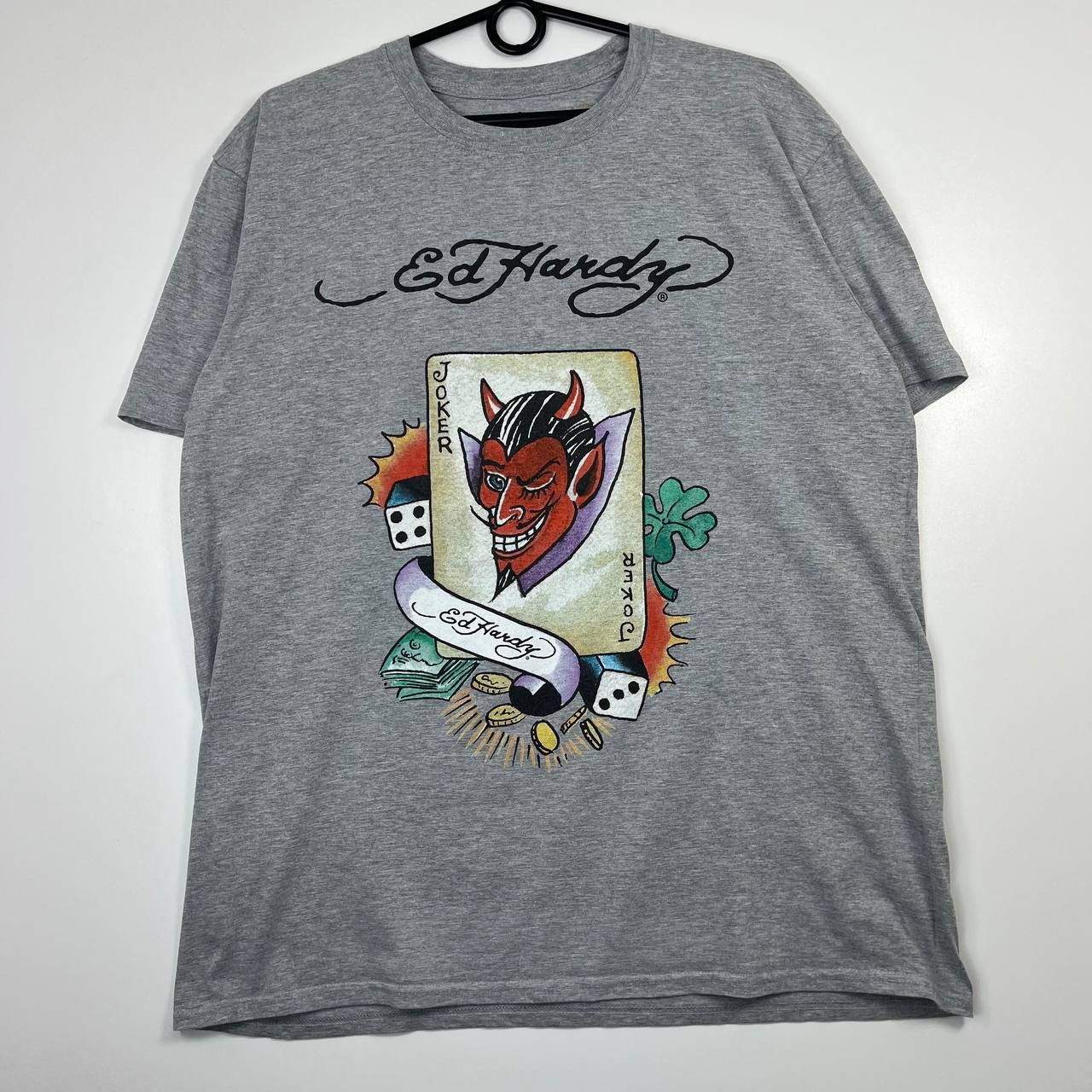 Ed Hardy Ed Hardy Joker Graphic T Shirt Grey Tattoo Style Tee XL Size US XL / EU 56 / 4 - 1 Thumbnail