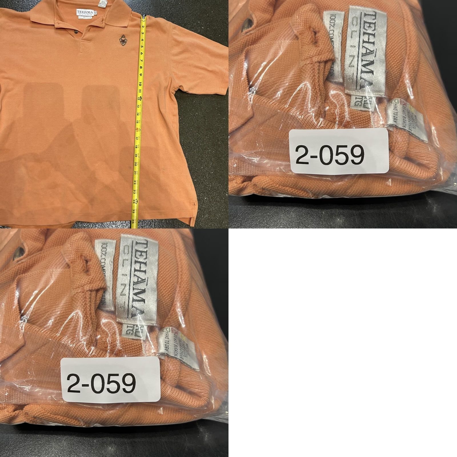 Vintage Tehama Clint Polo Shirt Mens XL Orange 100% Cotton Golf Embroidered Crest Logo Pique Shirt Size US XL / EU 56 / 4 - 9 Thumbnail