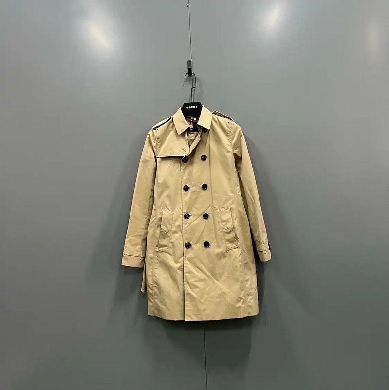 Burberry Khaki Cotton Mid-Length Women's Coat