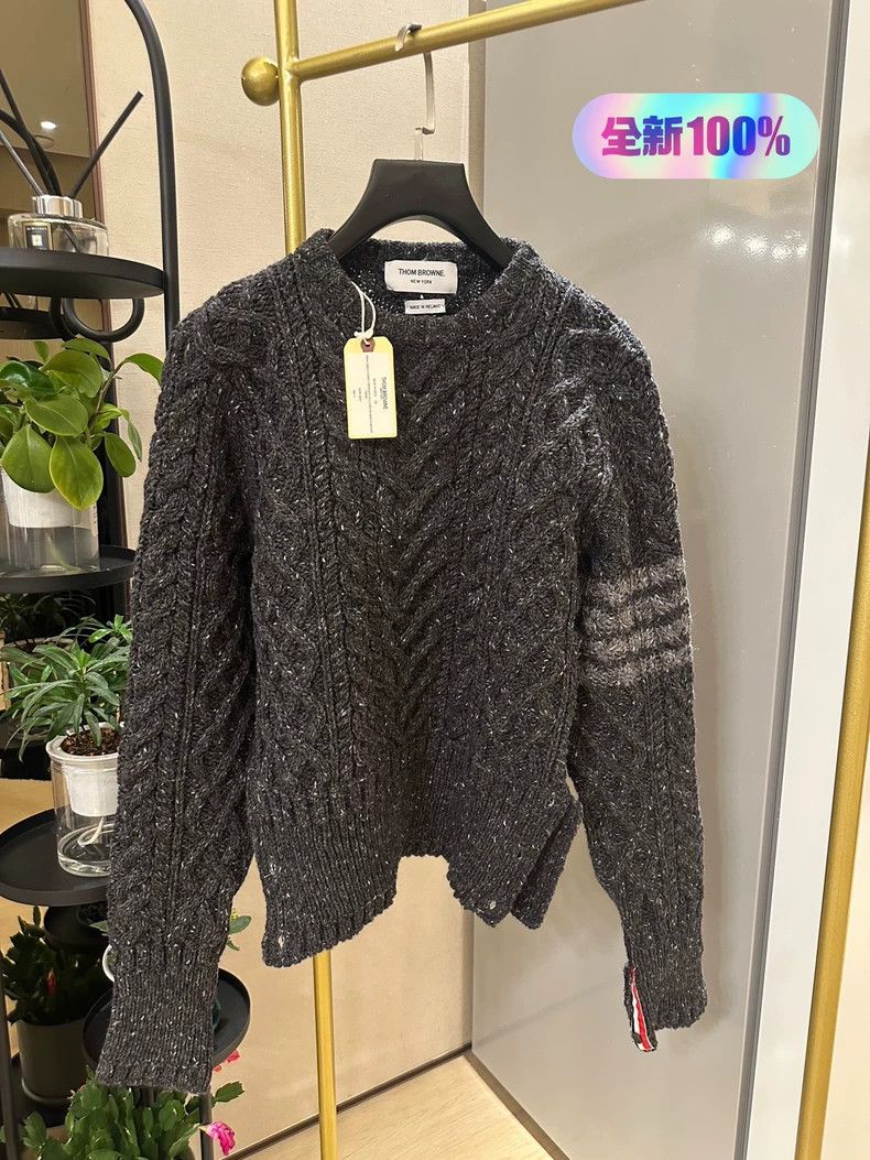 Thom Browne Thom Browne Classic four-bar men's black and gray pullover Size US XS / EU 42 / 0 - 1 Thumbnail