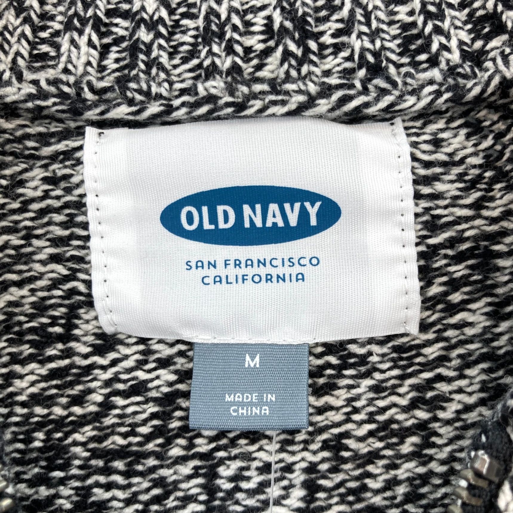 Old Navy Old Navy Marled Knit Full Zip Sweater Jacket Mens Medium Black White Wool Blend Jacket Size US M / EU 48-50 / 2 - 4 Thumbnail