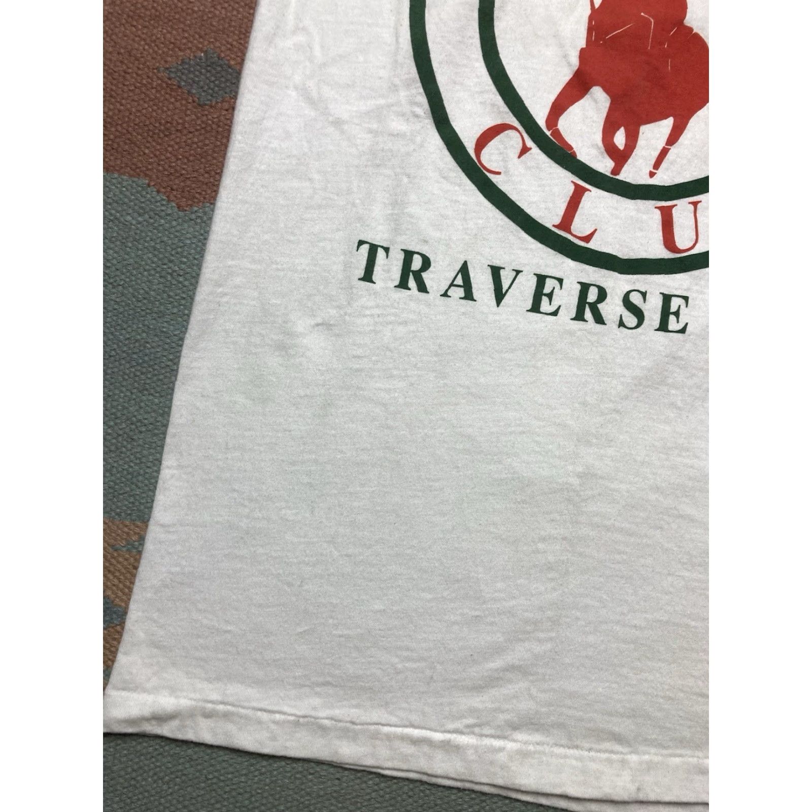 Hanes VINTAGE 80s graphic t shirt polo club traverse city Michigan horse medium Hanes White Men M T-Shirt Size US M / EU 48-50 / 2 - 2 Thumbnail