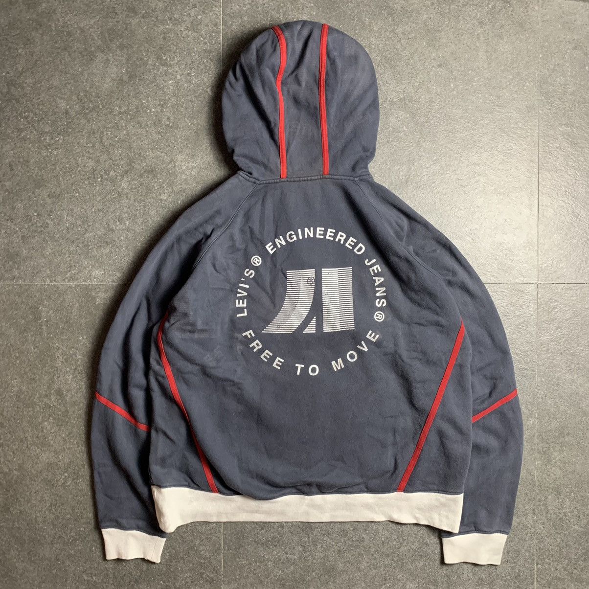 Levi's 2000s Levi’s Enginereed Jeans 1/4 Zip Hoodie Big Logo Size US L / EU 52-54 / 3 - 2 Thumbnail