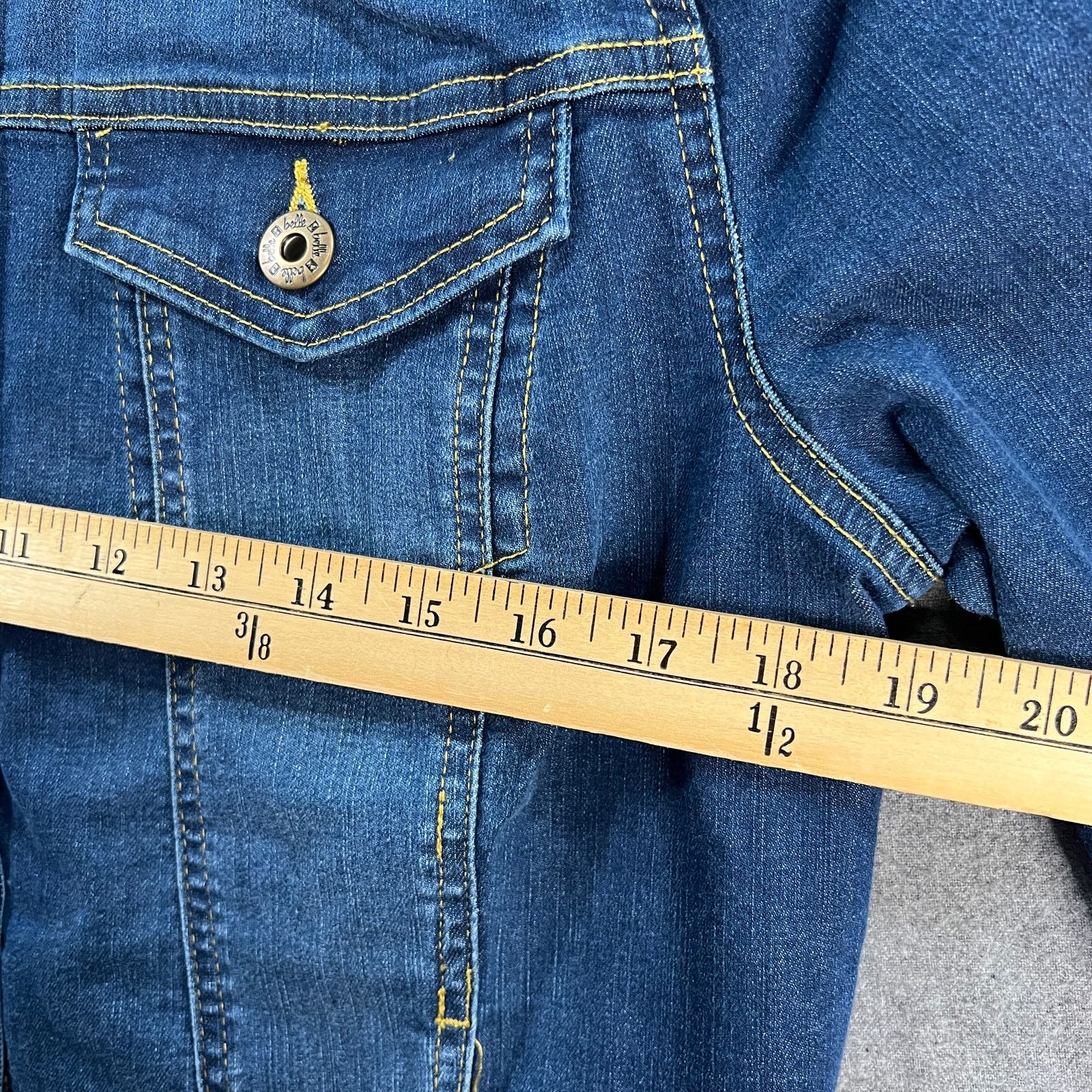 Other Belle by Kim Gravel Distressed Denim Jacket with Frave Size S / US 4 / IT 40 - 7 Thumbnail
