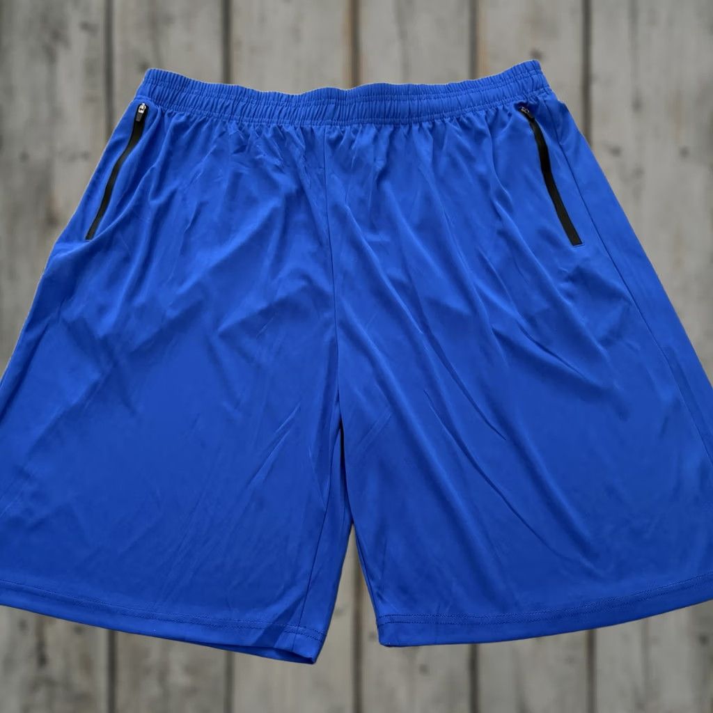 Vintage Mens 3XL Blue ULTRA PERFORMANCE Shorts Athletic Activewear Zip Pockets Elastic Size US 39 - 1 Thumbnail