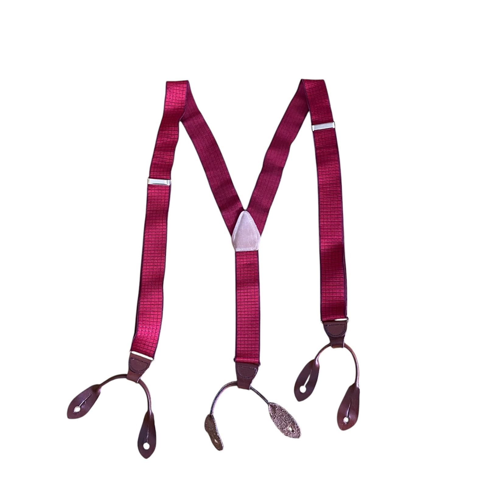 Vintage Vintage Suspenders Elastic Fabric Red Purple Patter Trim Size ONE SIZE - 5 Thumbnail