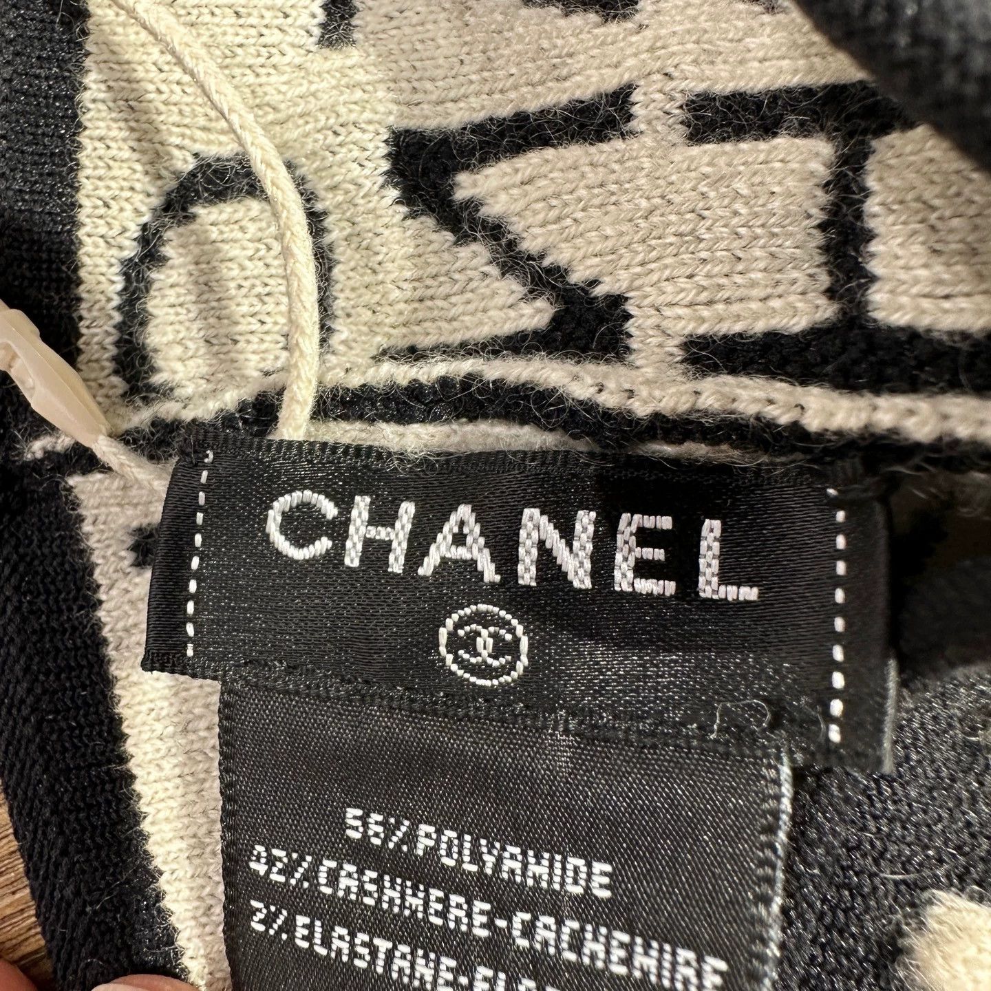 Chanel Chanel jan734 logo jacquard cashmere headband 23.5cm Size ONE SIZE - 3 Thumbnail