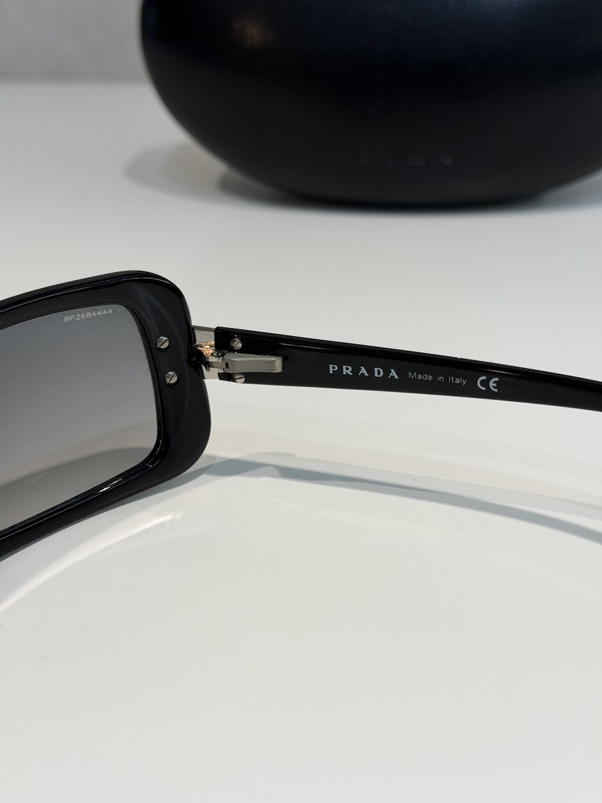 Prada PRADA Wrap Logo Sunglasses SPR23G Runway Black Silver Size ONE SIZE - 9 Thumbnail