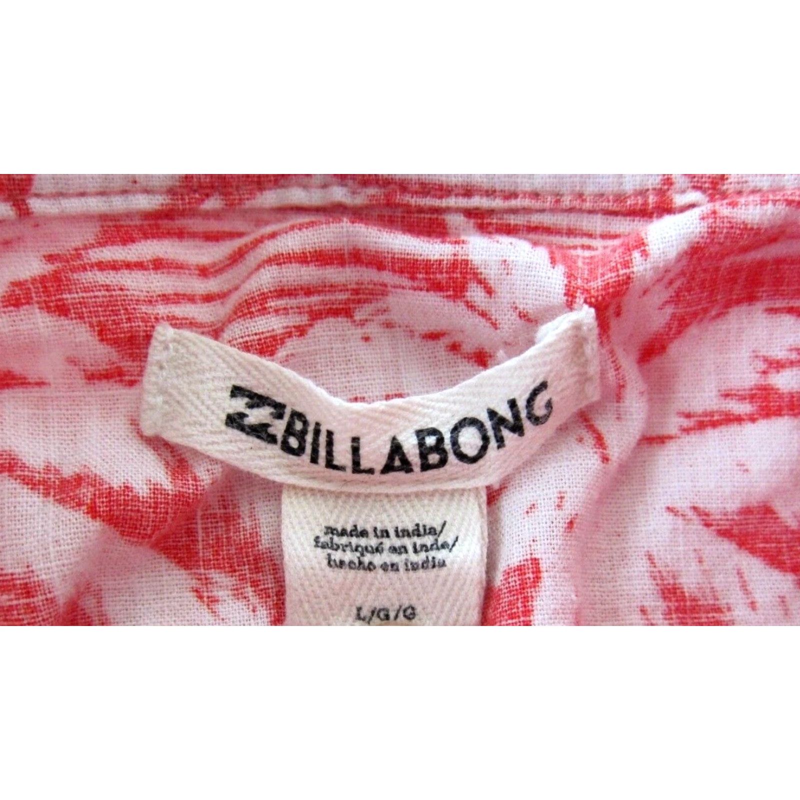 Billabong VINTAGE Billabong 100% Cotton Red White Floral Button Down Short Sleeve Hawaiian Shirt L Size US L / EU 52-54 / 3 - 4 Thumbnail