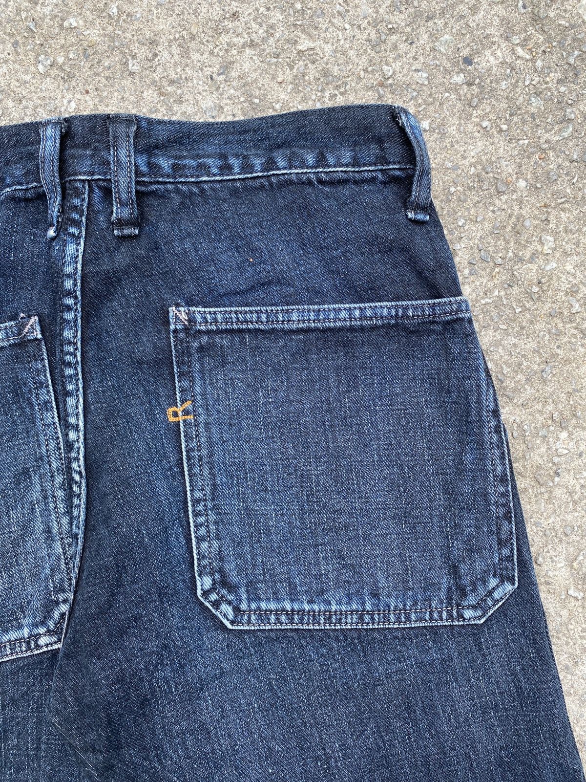 45rpm × Indigo × Japanese Brand 2000s - 45RPM Japan Fatigue Indigo Blue Faded Flare Denim Size US 26 / EU 42 - 12 Thumbnail