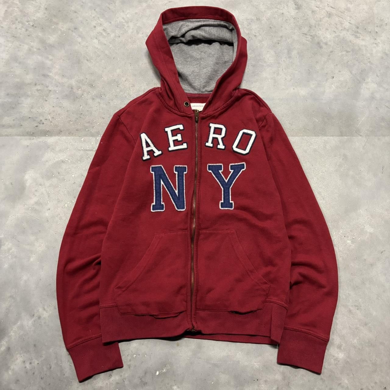 Aeropostale × Vintage Crazy Vintage Y2K/2000s Red Aeropostale NY Skater Streetwear Zip Up Hoodie! Size US XS / EU 42 / 0 - 1 Thumbnail