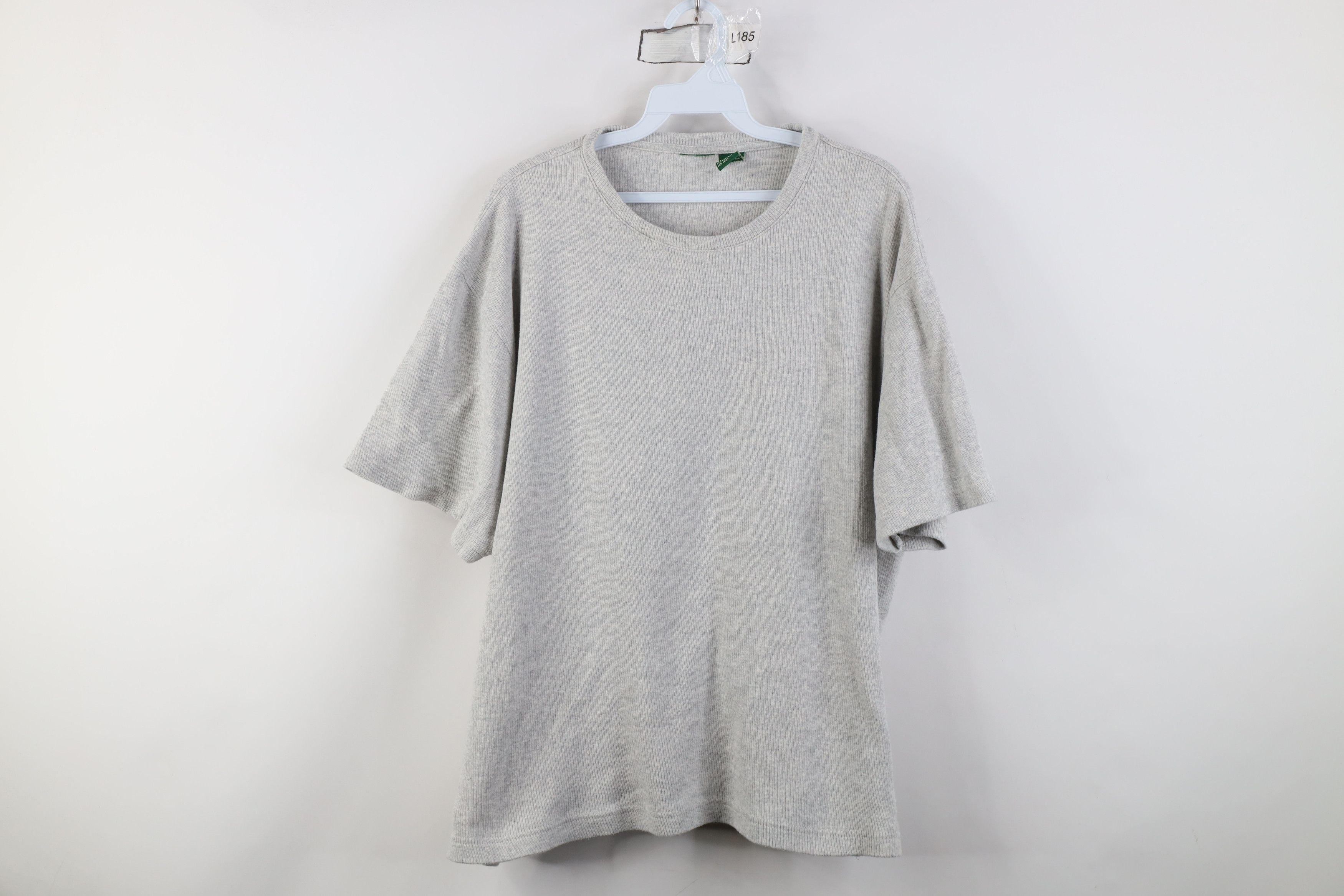 Vintage Vintage 90s Streetwear Boxy Fit Ribbed Knit T-Shirt Gray Size US XL / EU 56 / 4 - 1 Thumbnail