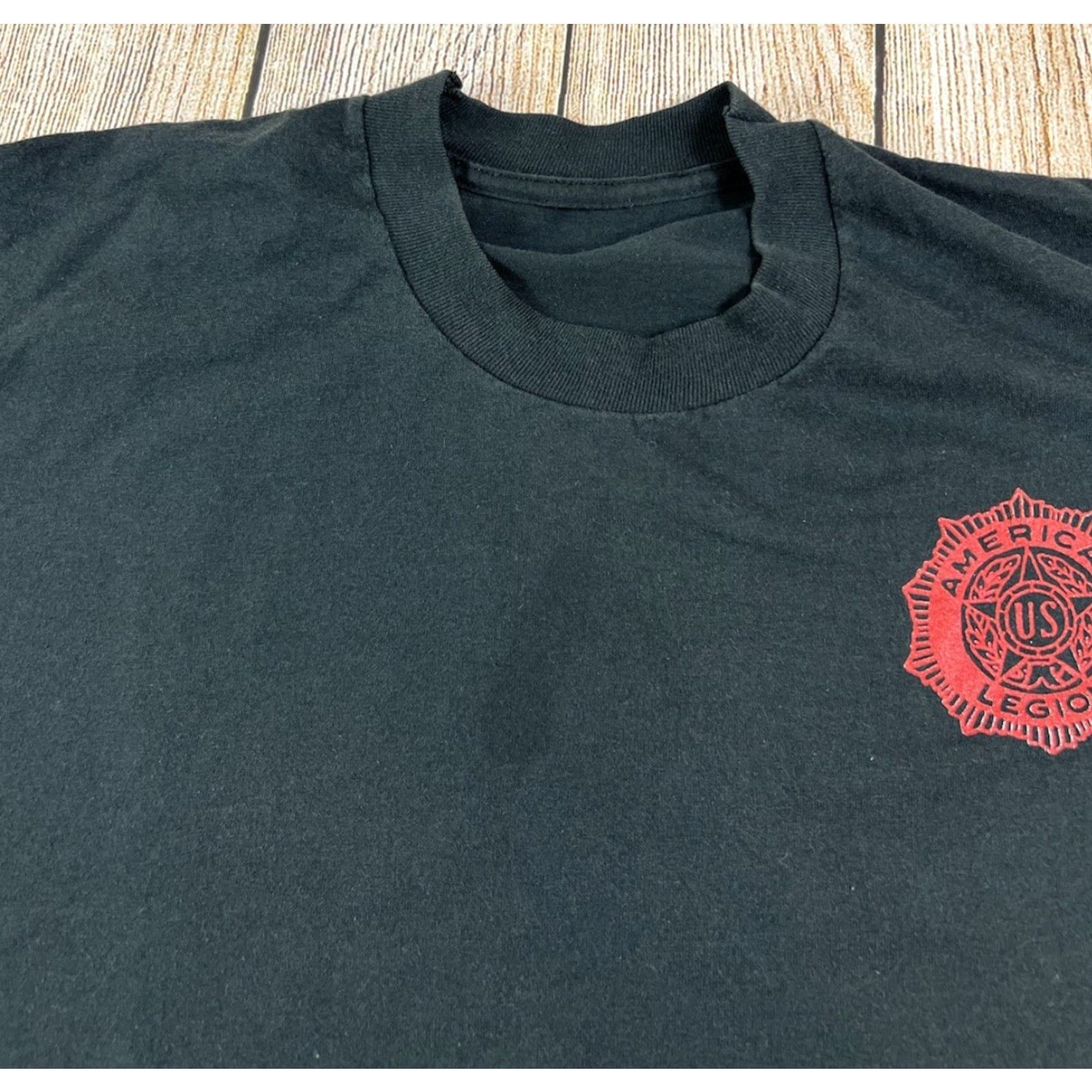 Vintage VINTAGE American Legion Black T Shirt 90s Graphic Print Poppy Run 1997 Large Mens T-Shirt Size US L / EU 52-54 / 3 - 4 Thumbnail