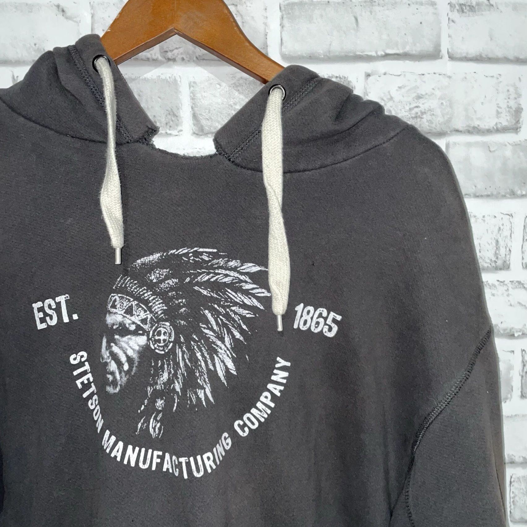 Stetson Stetson Hoodie Mens Size M Gray Drawstring Pullover Size US M / EU 48-50 / 2 - 2 Thumbnail