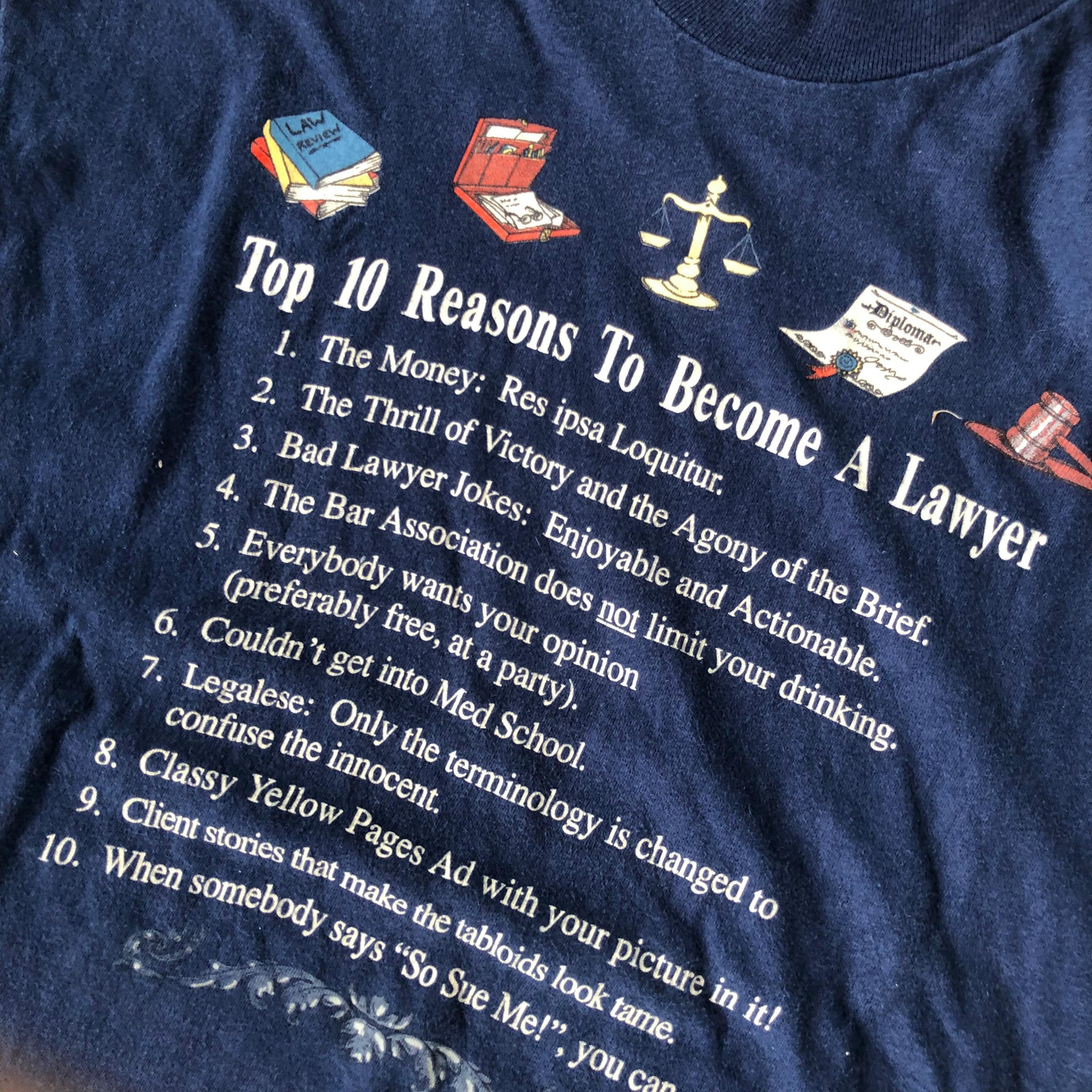 Hanes × Vintage 90s Lawyers Tee Size US L / EU 52-54 / 3 - 3 Thumbnail