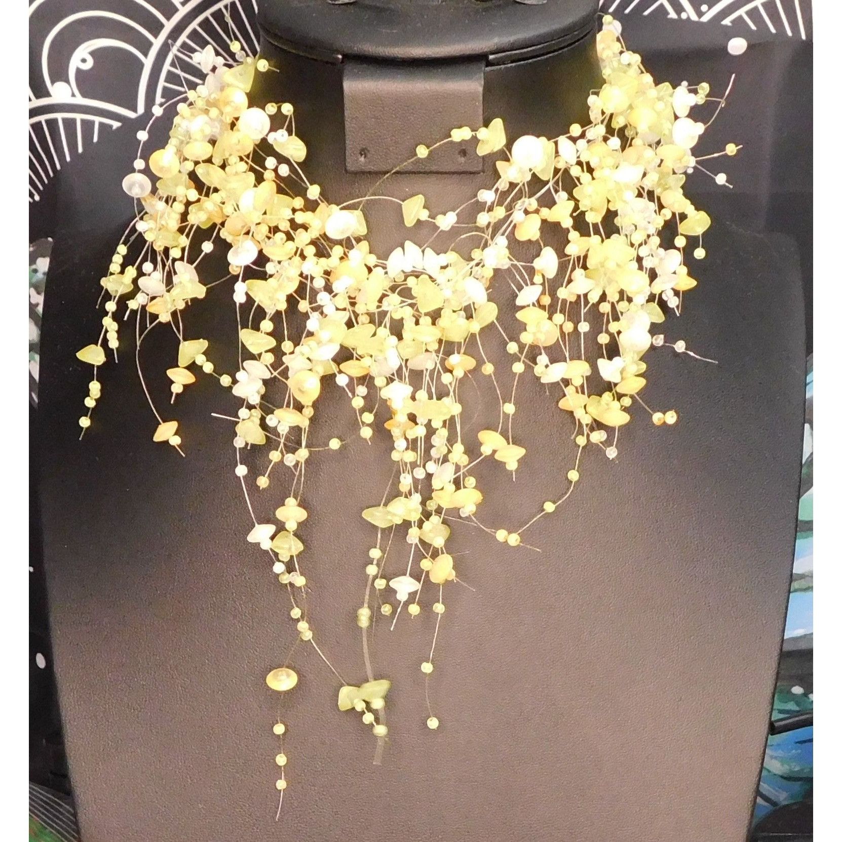 Other Abstract Fantasy Floral Fairy Yellow Necklace Size ONE SIZE - 1 Thumbnail
