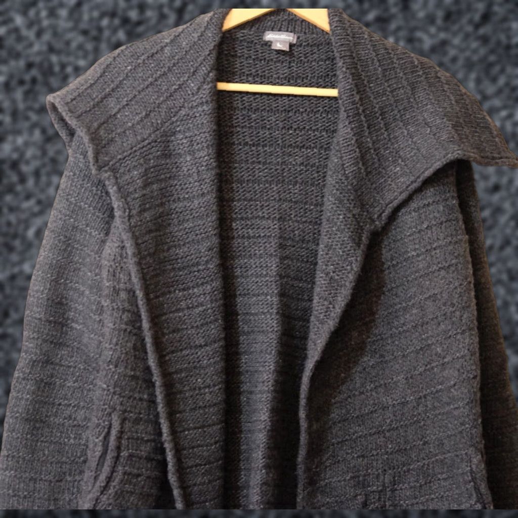 Eddie Bauer Eddie Bauer Sweater Women's M Off Black Cardigan Wool Blend Open Front Size M / US 6-8 / IT 42-44 - 1 Thumbnail