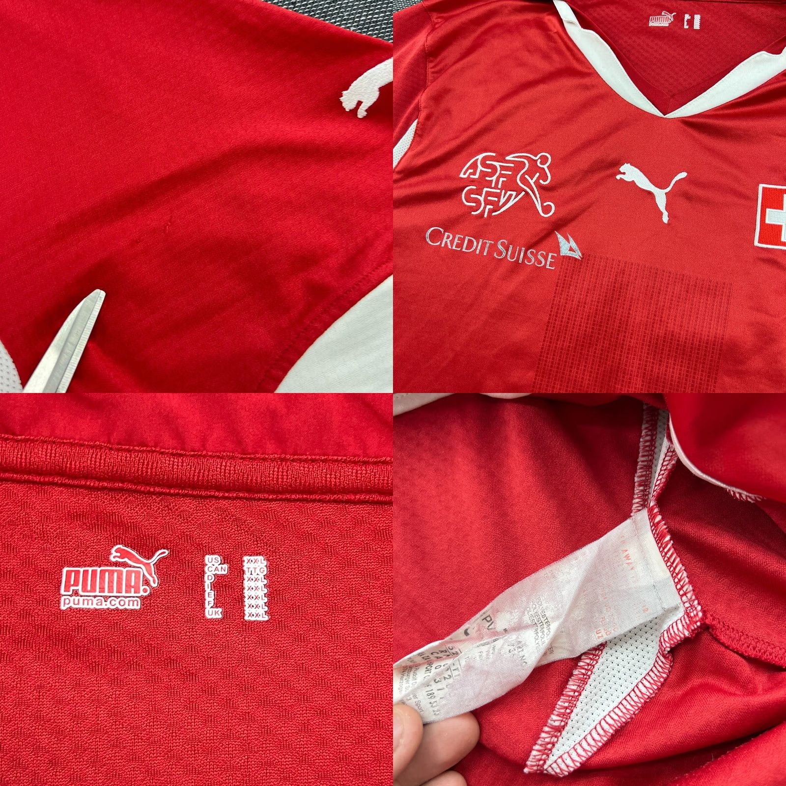 Puma PUMA Shirt Red Switzerland 2010 2011 Home Football Behrami #11 Jersey Mens 2XL Short Sleeve Jersey Shirt Red 2XL Mens Football Sports Jersey Size US XXL / EU 58 / 5 - 9 Thumbnail