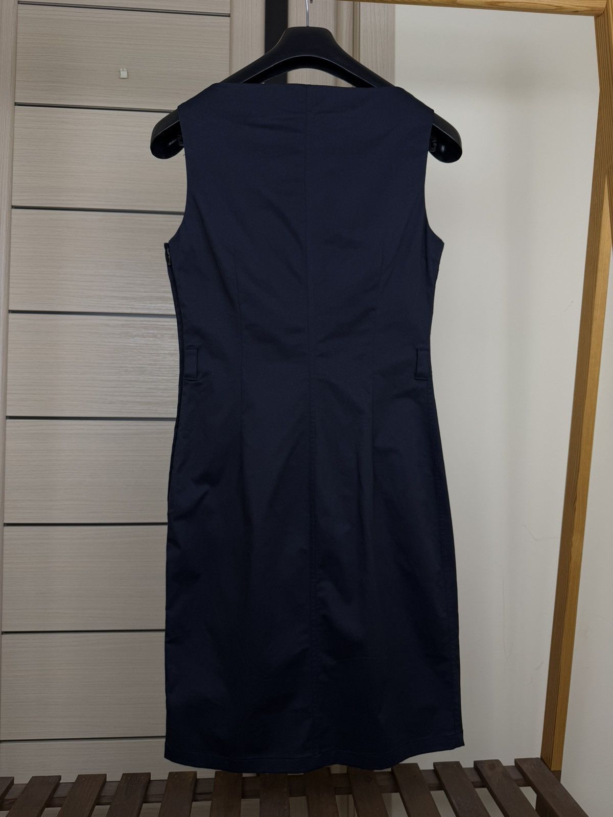 Prada Vintage Prada black Sleeveless Sheath Midi Dress Size 46 Size L / US 10 / IT 46 - 9 Thumbnail