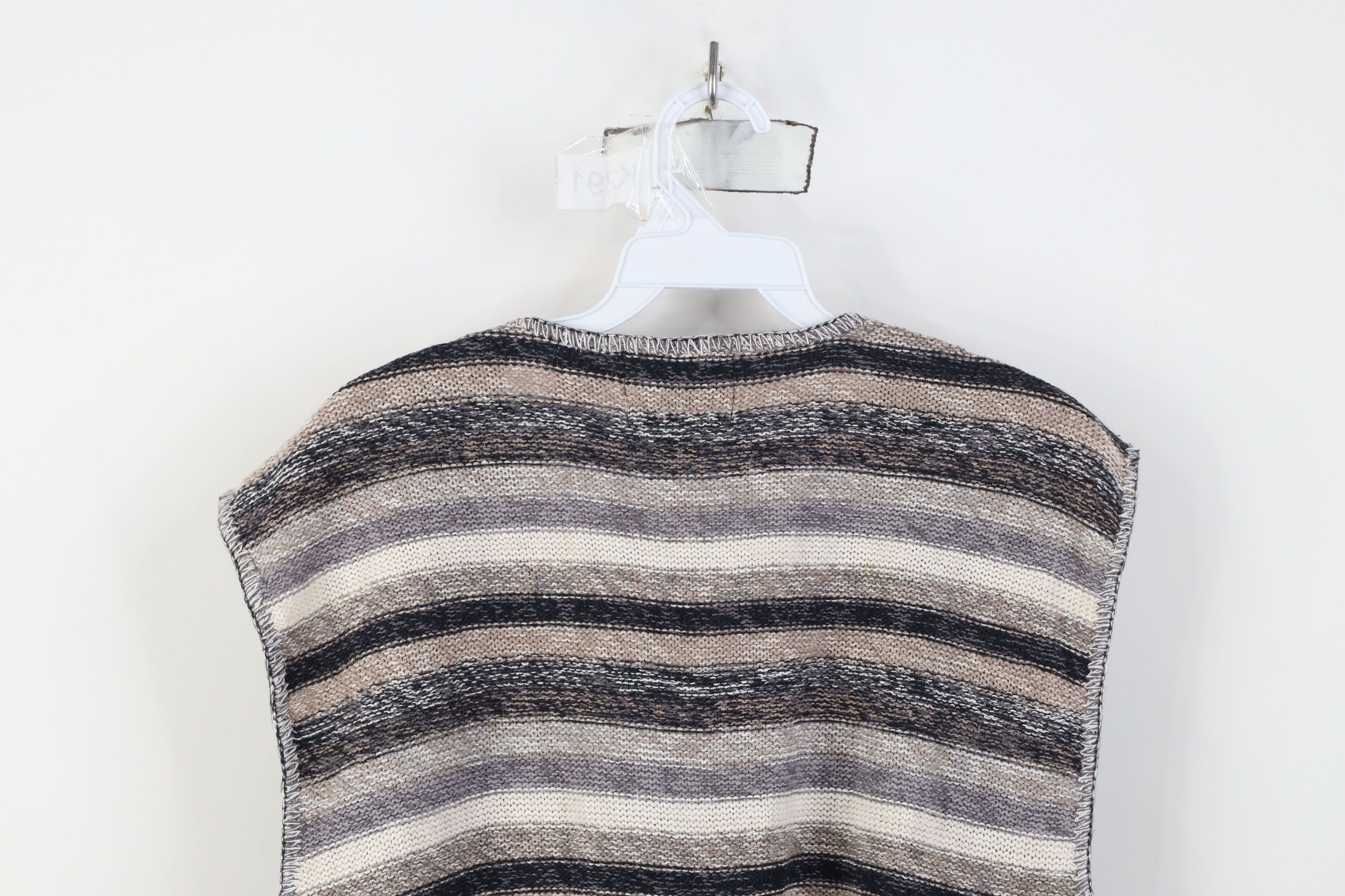 Vintage Vintage 90s Streetwear Earth Tone Striped Knit Sweater Vest Size US XL / EU 56 / 4 - 8 Thumbnail