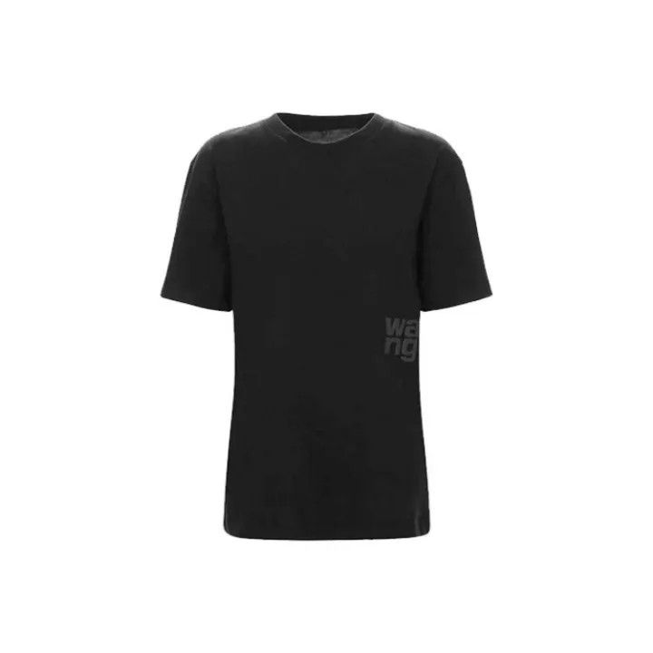 Alexander Wang Alexander Wang Black Logo Print Short Sleeve T-Shirt 0079 Size XS / US 0-2 / IT 36-38 - 1 Thumbnail