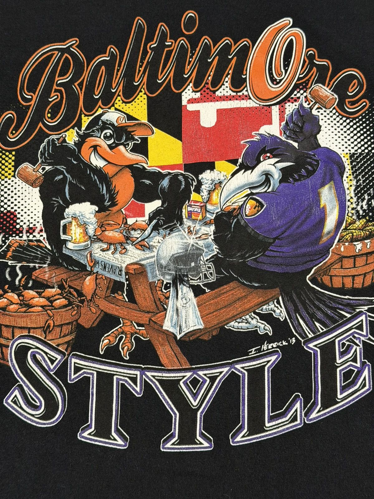Vintage Vintage 90s Y2K Orioles Ravens Baltimore Style GraphicTee XL Size US XL / EU 56 / 4 - 3 Thumbnail