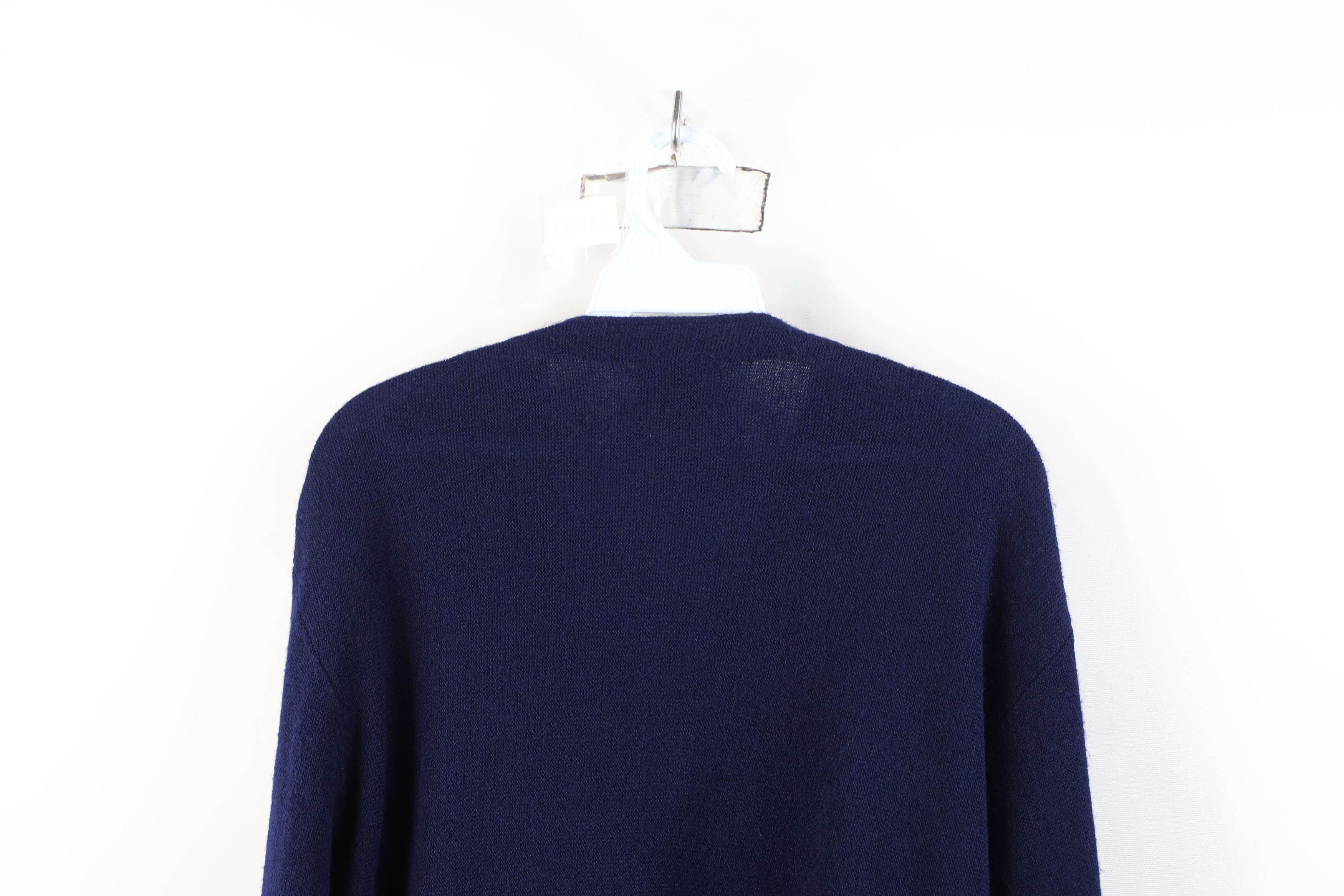 Lacoste Vintage 80s Izod Lacoste Knit Cardigan Sweater Navy Blue USA Size US M / EU 48-50 / 2 - 11 Thumbnail