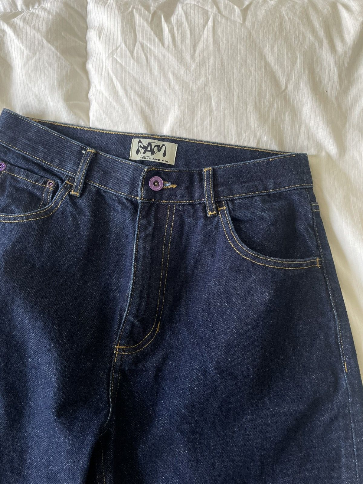 Perks And Mini Dark Wash blue straight leg denim jeans Size US 30 / EU 46 - 2 Thumbnail