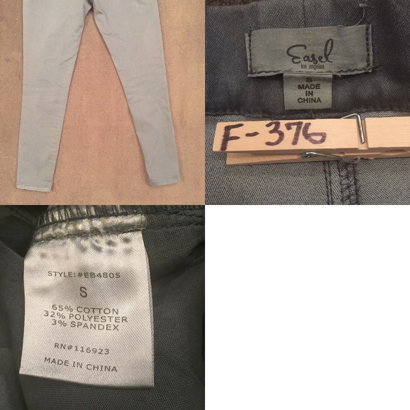 Vintage Easel Pants Womens Small Gray Ankle Zip Drawstring Chino Skinny Casual 28in Inseam Womens Size 28" / US 6 / IT 42 - 8 Thumbnail