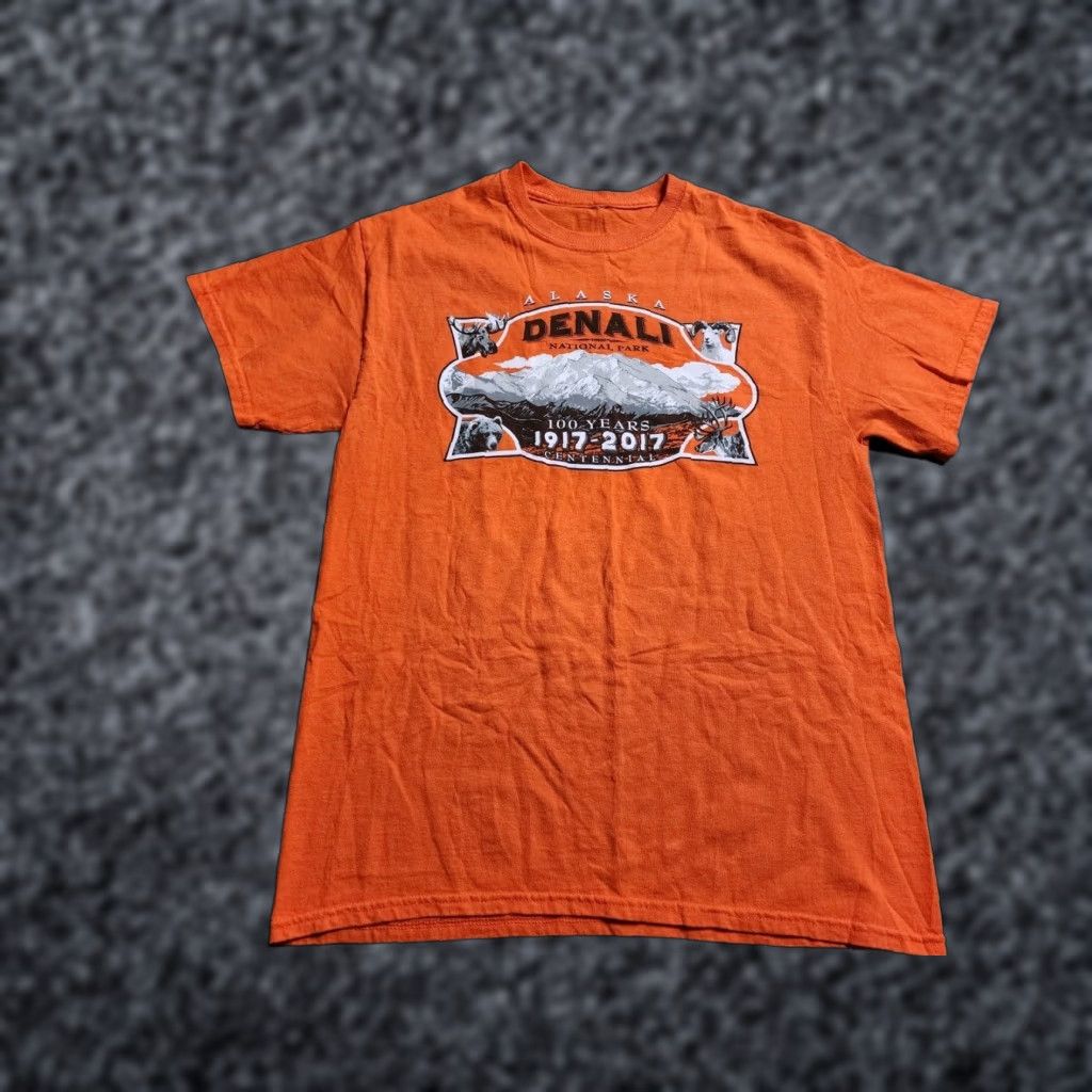 Vintage Denali National Park Souvenir Shirt Mens M Orange Mt McKinley Alaska 2017 Size US M / EU 48-50 / 2 - 1 Thumbnail