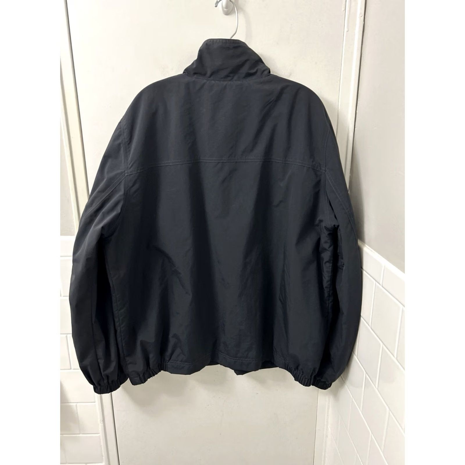 Vintage LL Bean Warm-Up Jacket Mens XL Black Fleece Lined Nylon Full Zip Windbreaker L/S Size US XL / EU 56 / 4 - 6 Thumbnail